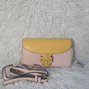 Tory Burch Pink and Yellow Clutch